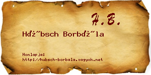 Hübsch Borbála névjegykártya